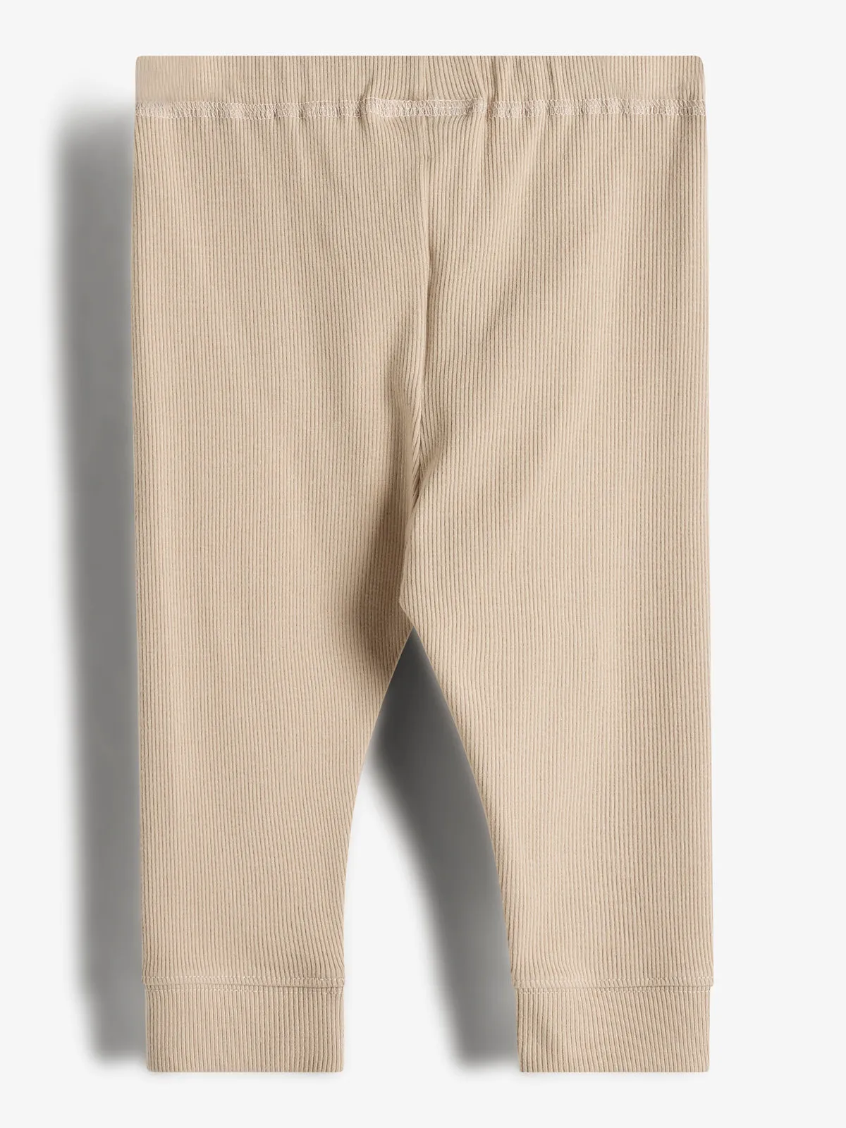 Basic Rib Trousers - Kids - Beige