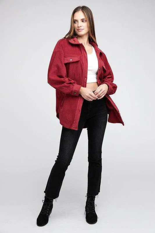 BiBi Fleece Buttoned Down Oversized Jacket