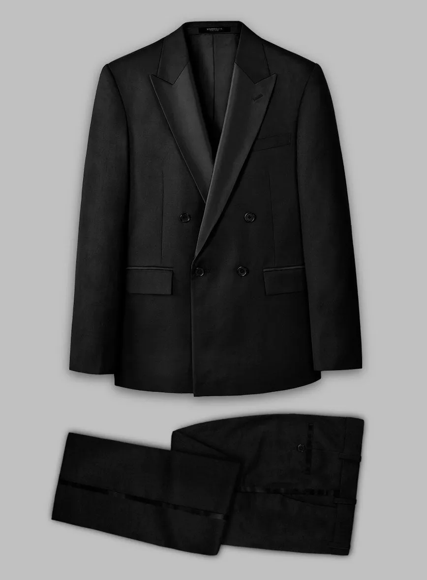 Black Smoking Double Breasted Tuxedo Suit