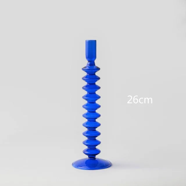 Cobalt Blown Glass Candle Holders