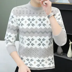 Contrast Color O-Neck Long Sleeve Sweater