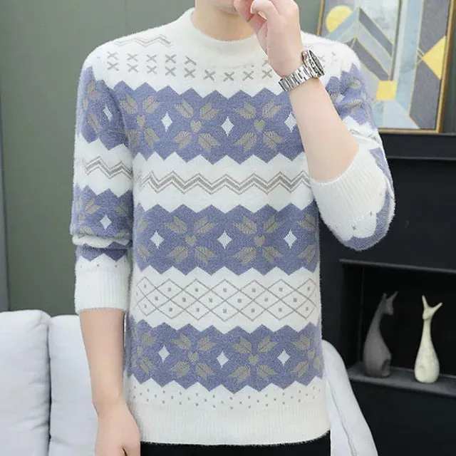 Contrast Color O-Neck Long Sleeve Sweater