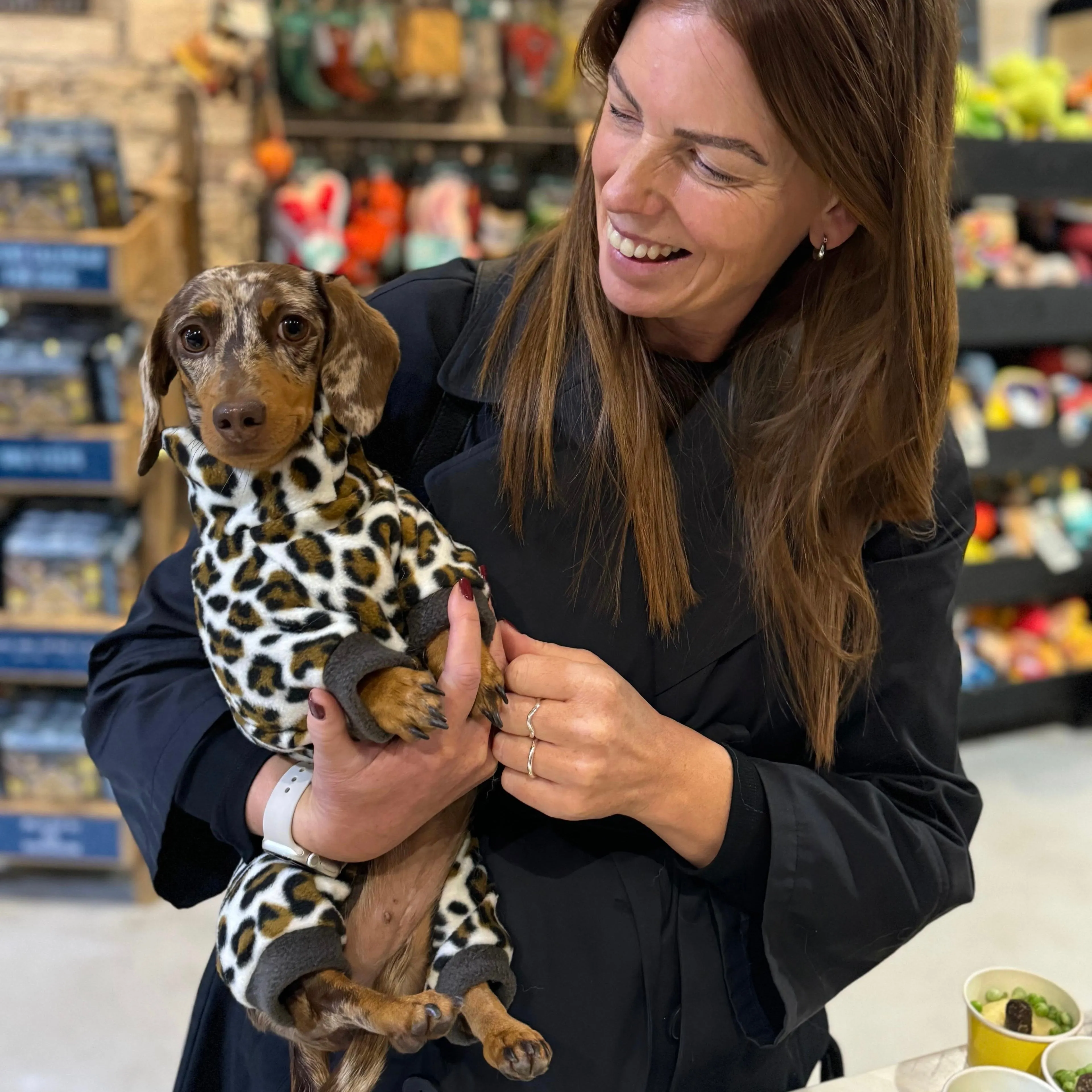 Dachshund Wild Animal Print Fleece Suits with 4 Legs