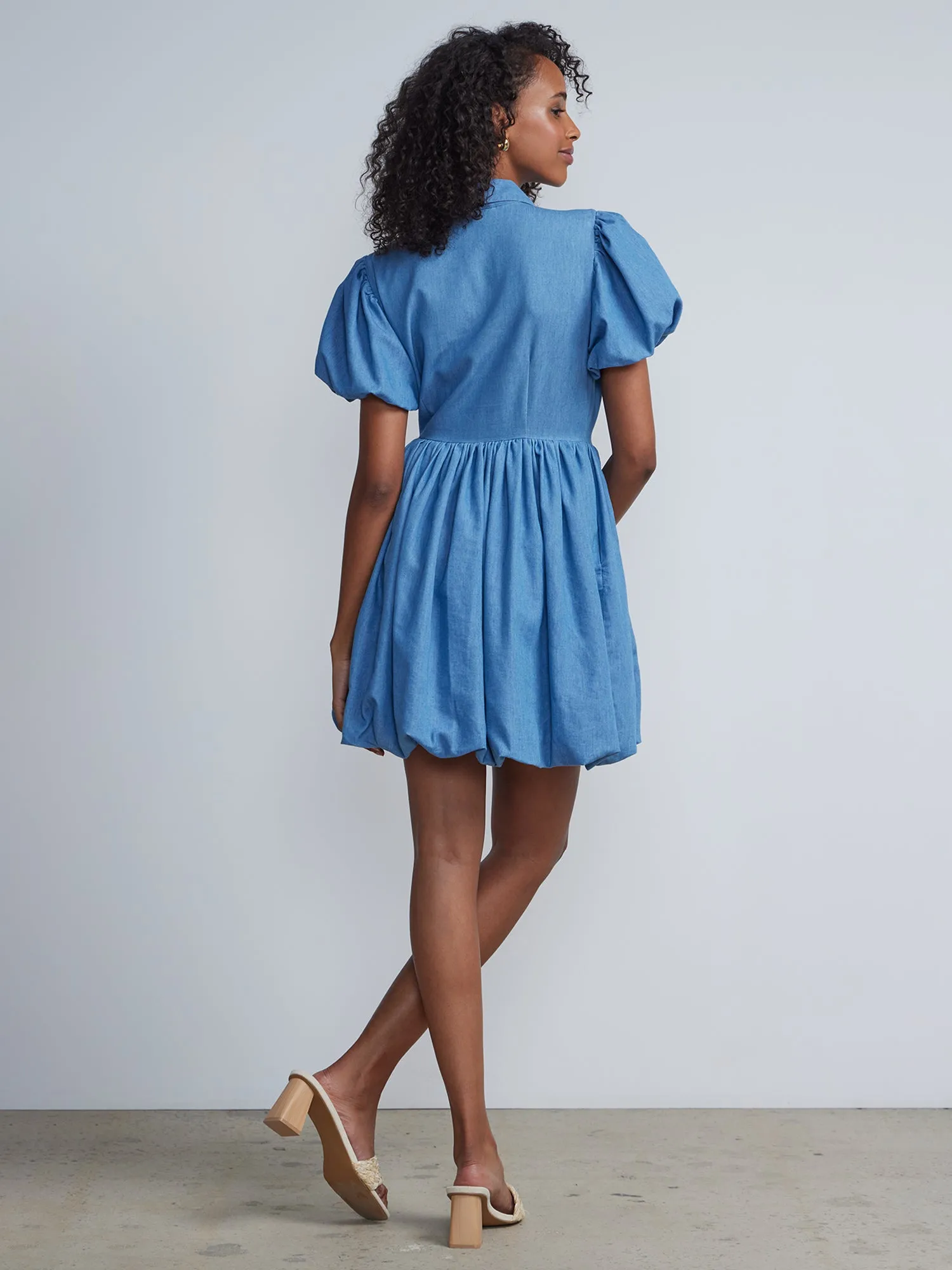 Denim Bubble Hem Dress