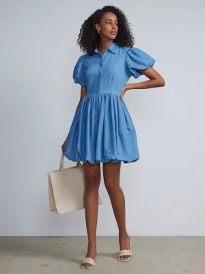 Denim Bubble Hem Dress