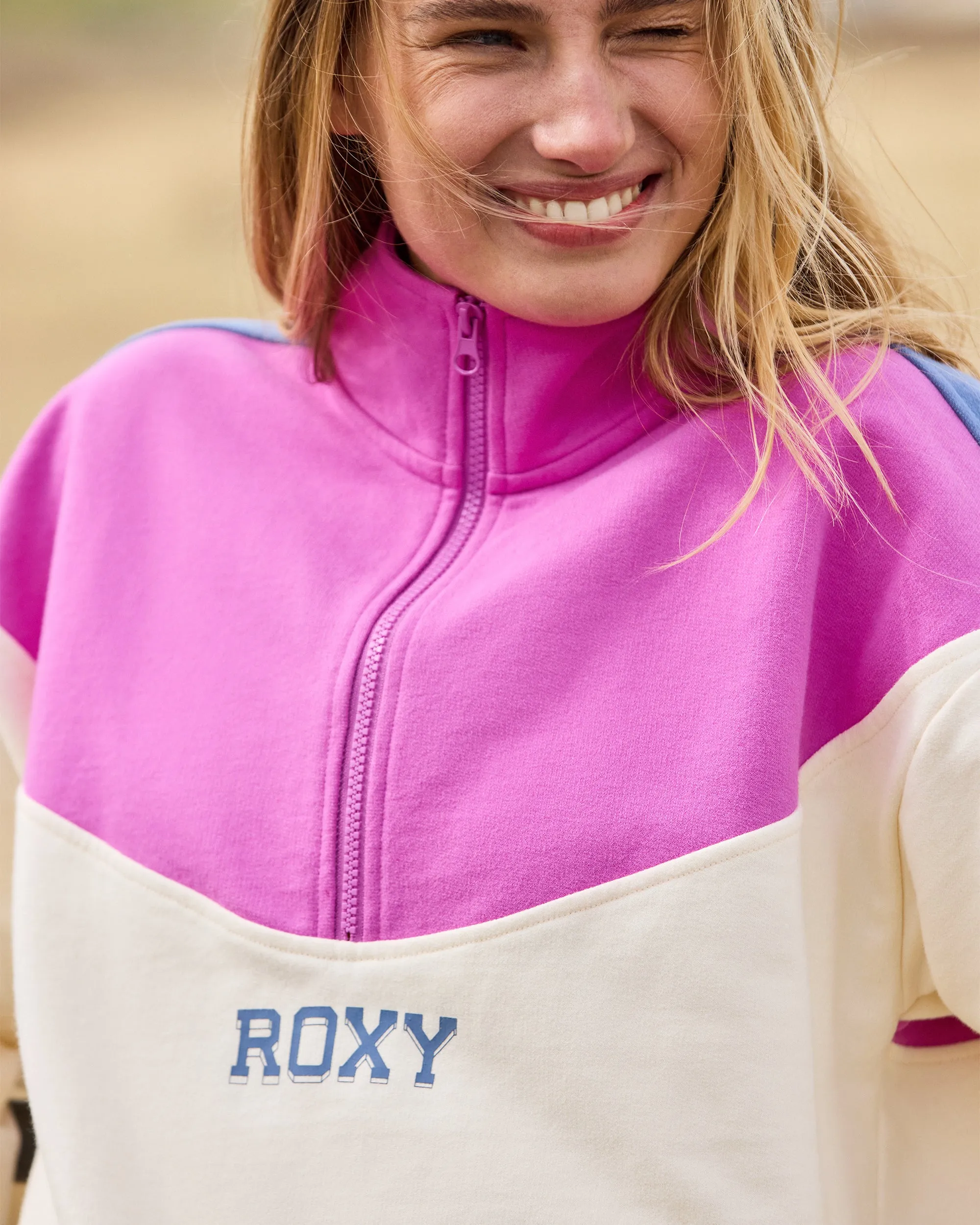 Essential Energy Half-Zip Sweatshirt - Rosebud