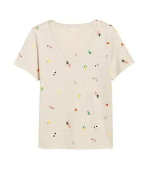 EveryWear V-Neck T-Shirt for Women Mixed Fruit