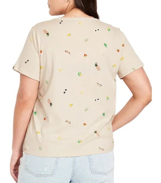 EveryWear V-Neck T-Shirt for Women Mixed Fruit