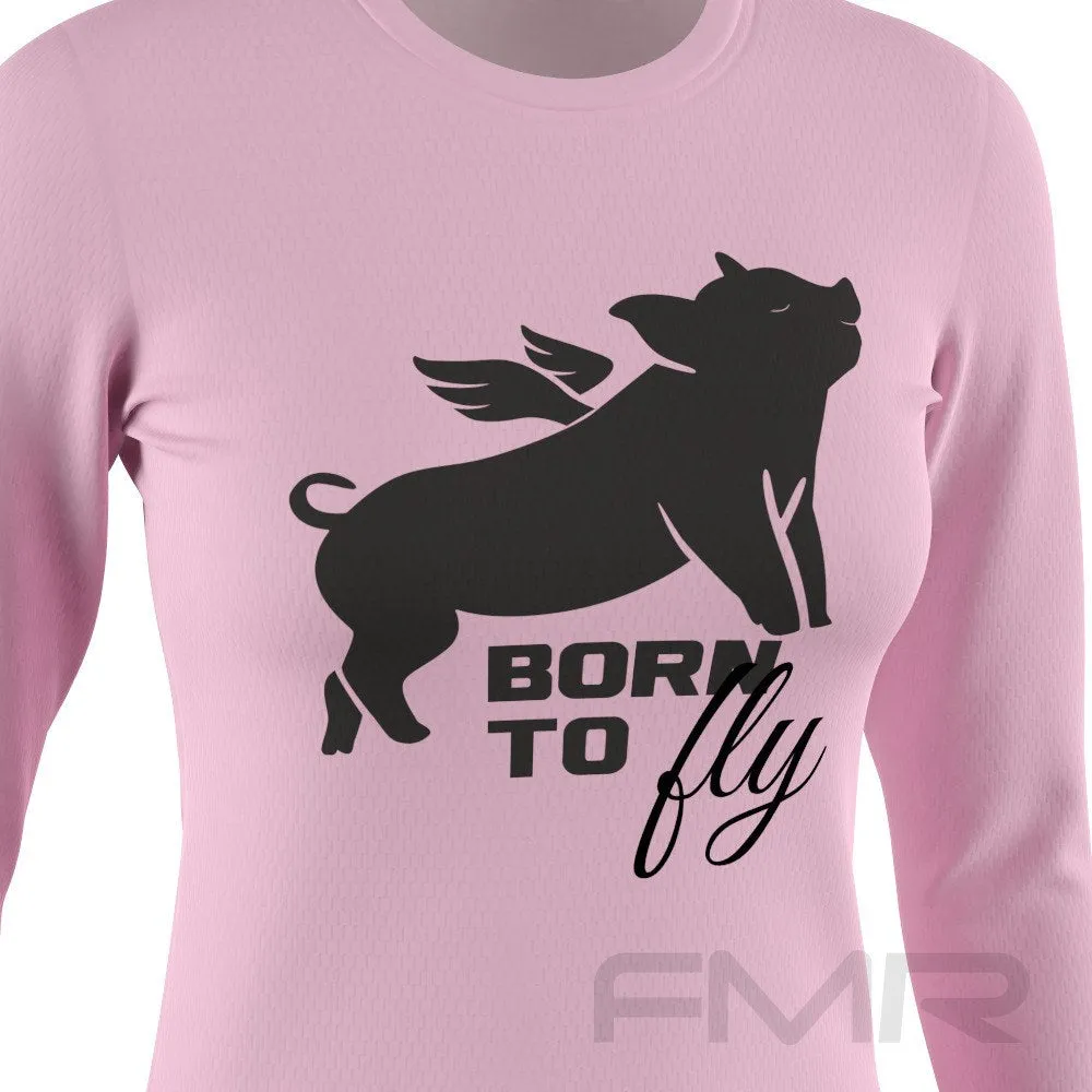 FMR Women's Flying Pig Long Sleeve Running Shirt