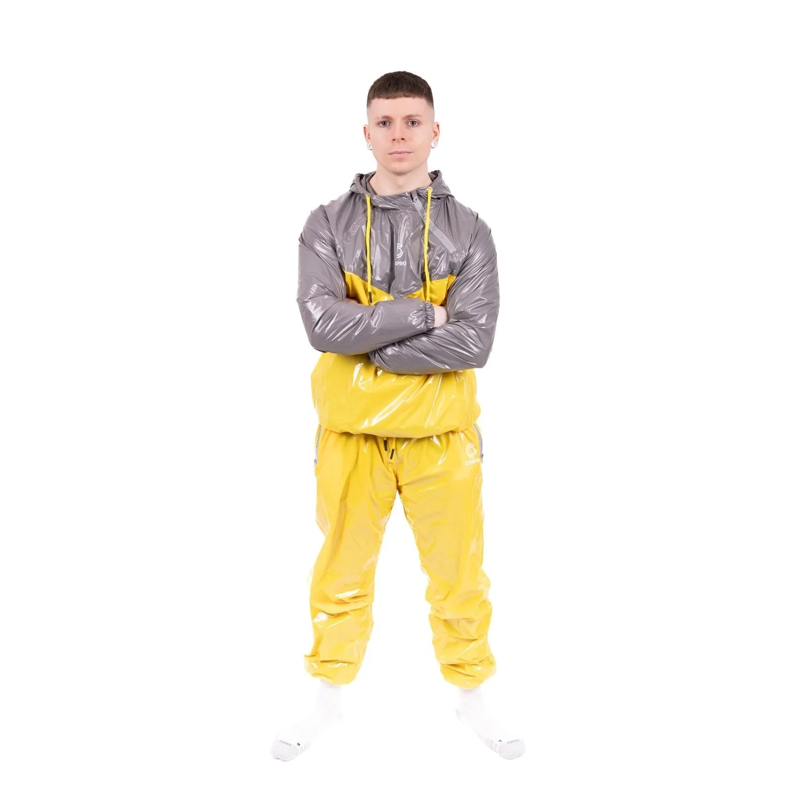 GymPro Sweat Suit, Yellow/Grey