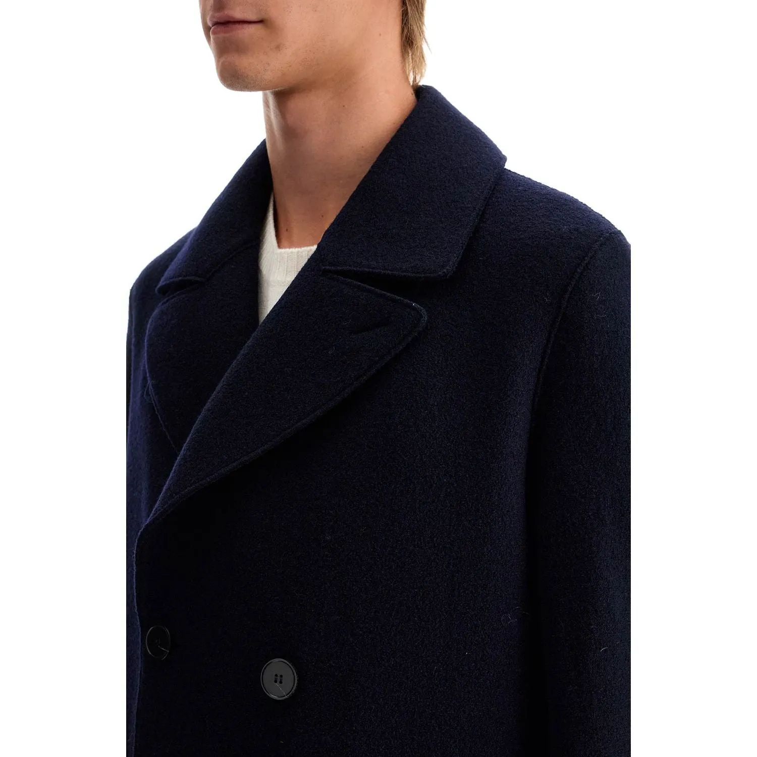 Harris Wharf London double-breasted wool coat in boiled