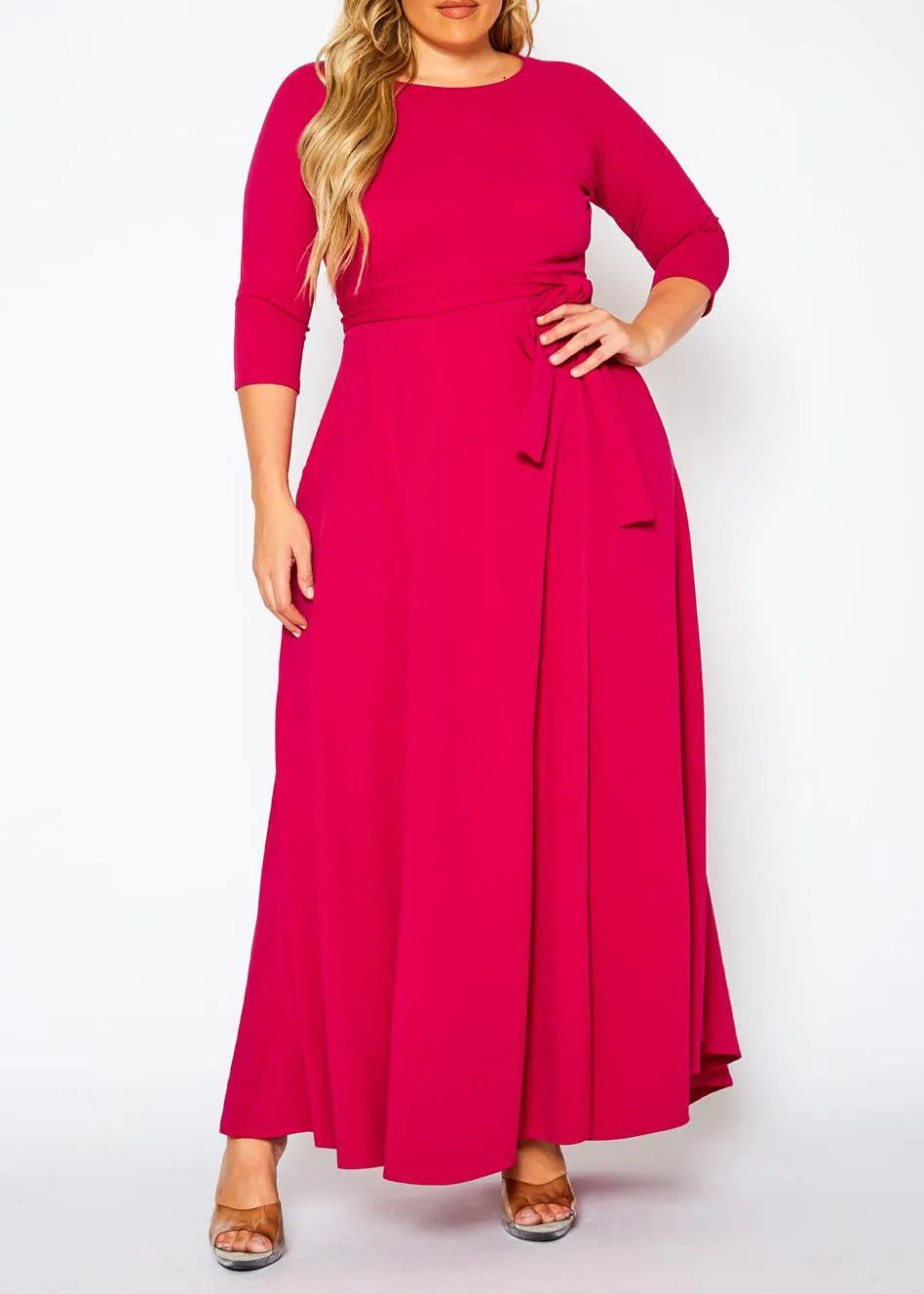 Hi Curvy Plus Size Women Effortless Fit & Flare Maxi Dress