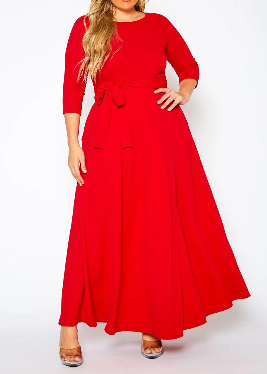 Hi Curvy Plus Size Women Effortless Fit & Flare Maxi Dress