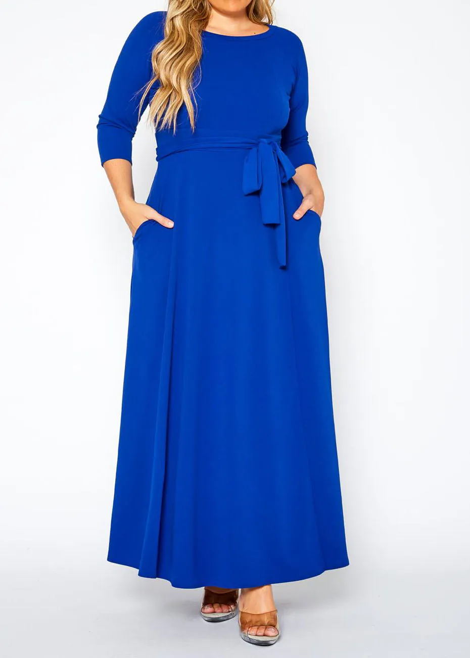 Hi Curvy Plus Size Women Effortless Fit & Flare Maxi Dress