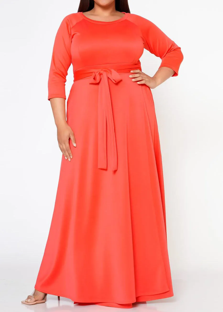 Hi Curvy Plus Size Women Effortless Fit & Flare Maxi Dress