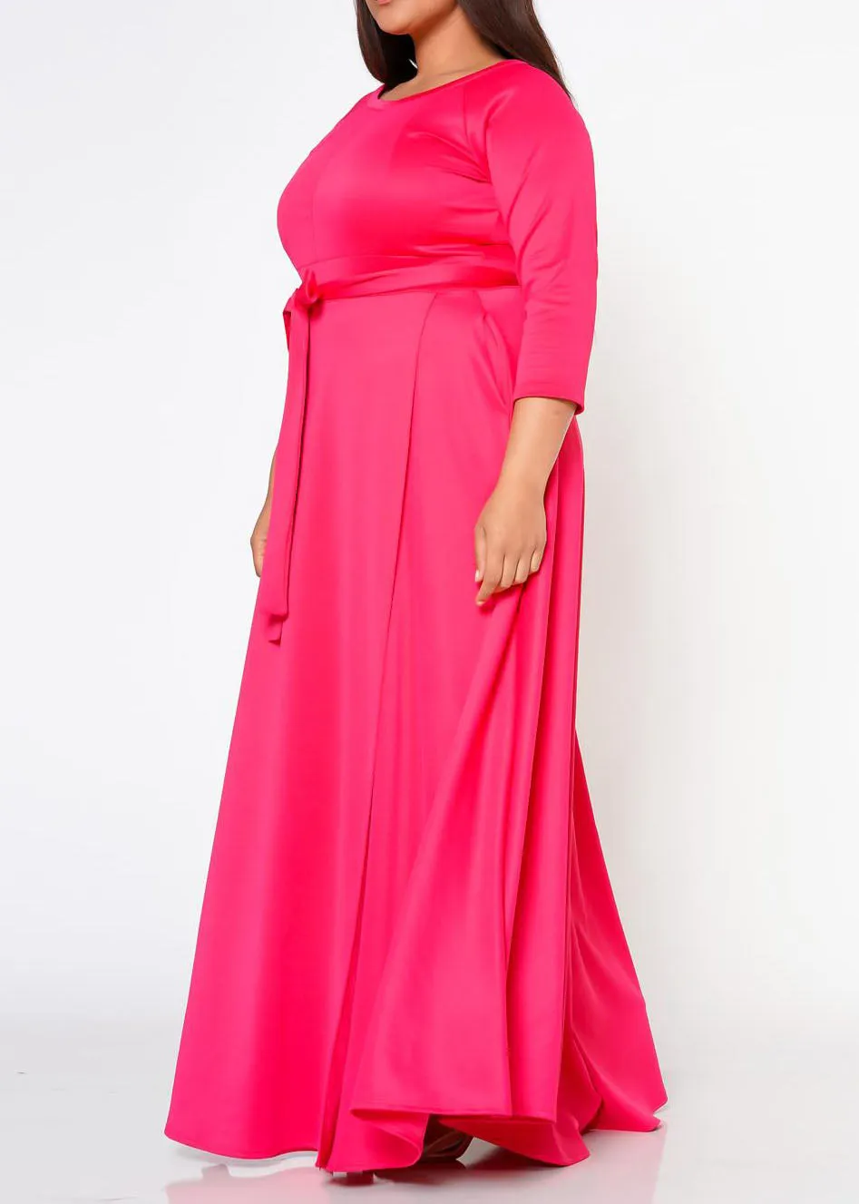 Hi Curvy Plus Size Women Effortless Fit & Flare Maxi Dress