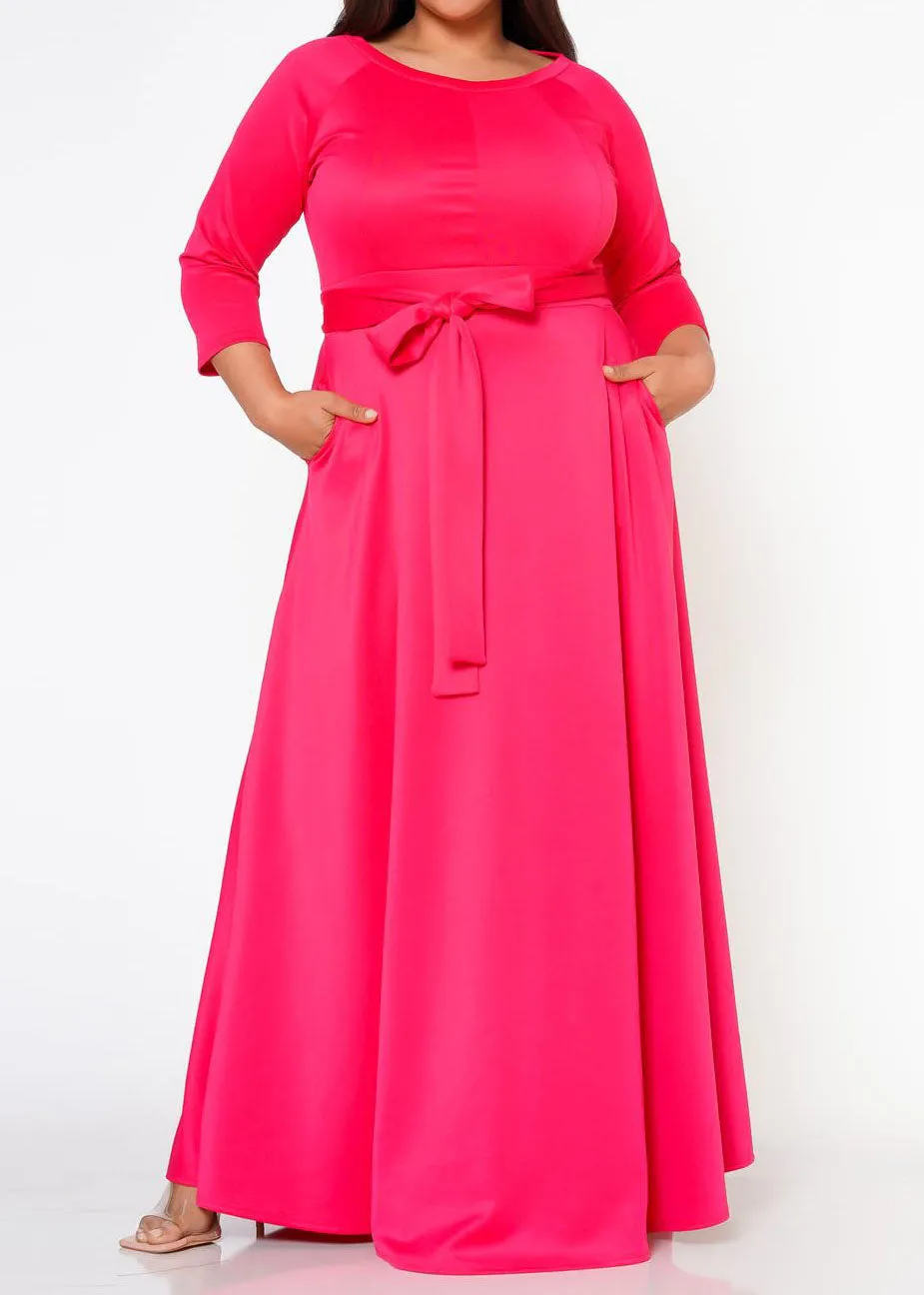 Hi Curvy Plus Size Women Effortless Fit & Flare Maxi Dress