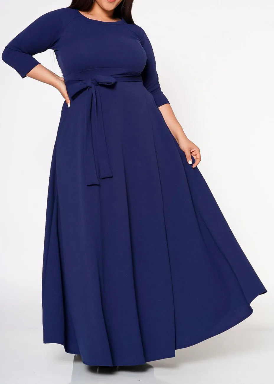 Hi Curvy Plus Size Women Effortless Fit & Flare Maxi Dress