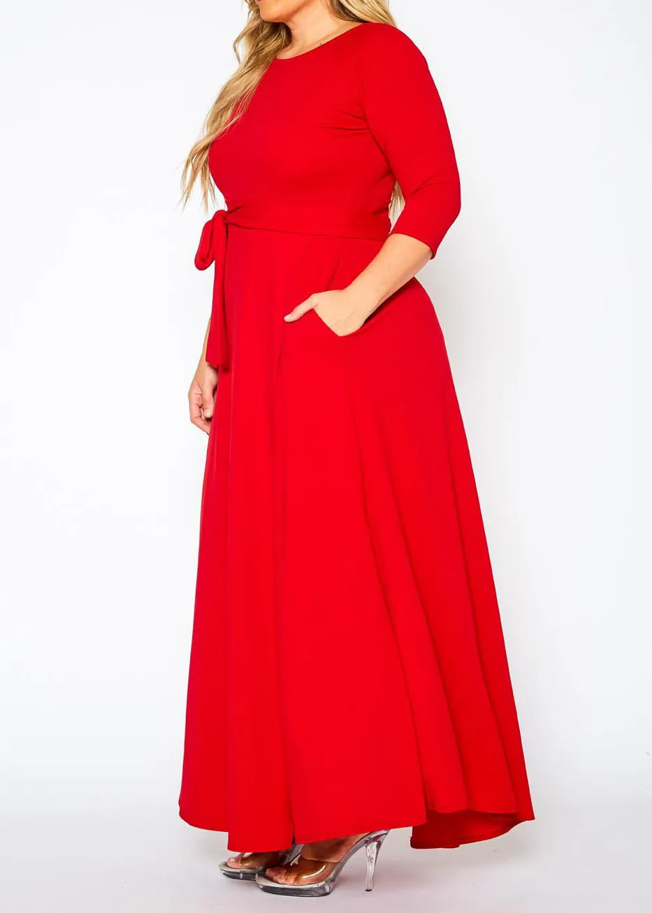 Hi Curvy Plus Size Women Effortless Fit & Flare Maxi Dress