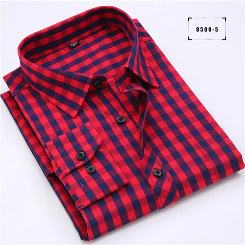 High Quality Soft Plaid Long Sleeve Shirt #850XX