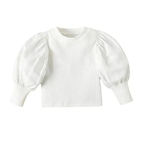 Hopscotch Girls Cotton And Polyester Solid Top And Pant Set in White Color For Ages 3-4 Years (XIQ-4185395)