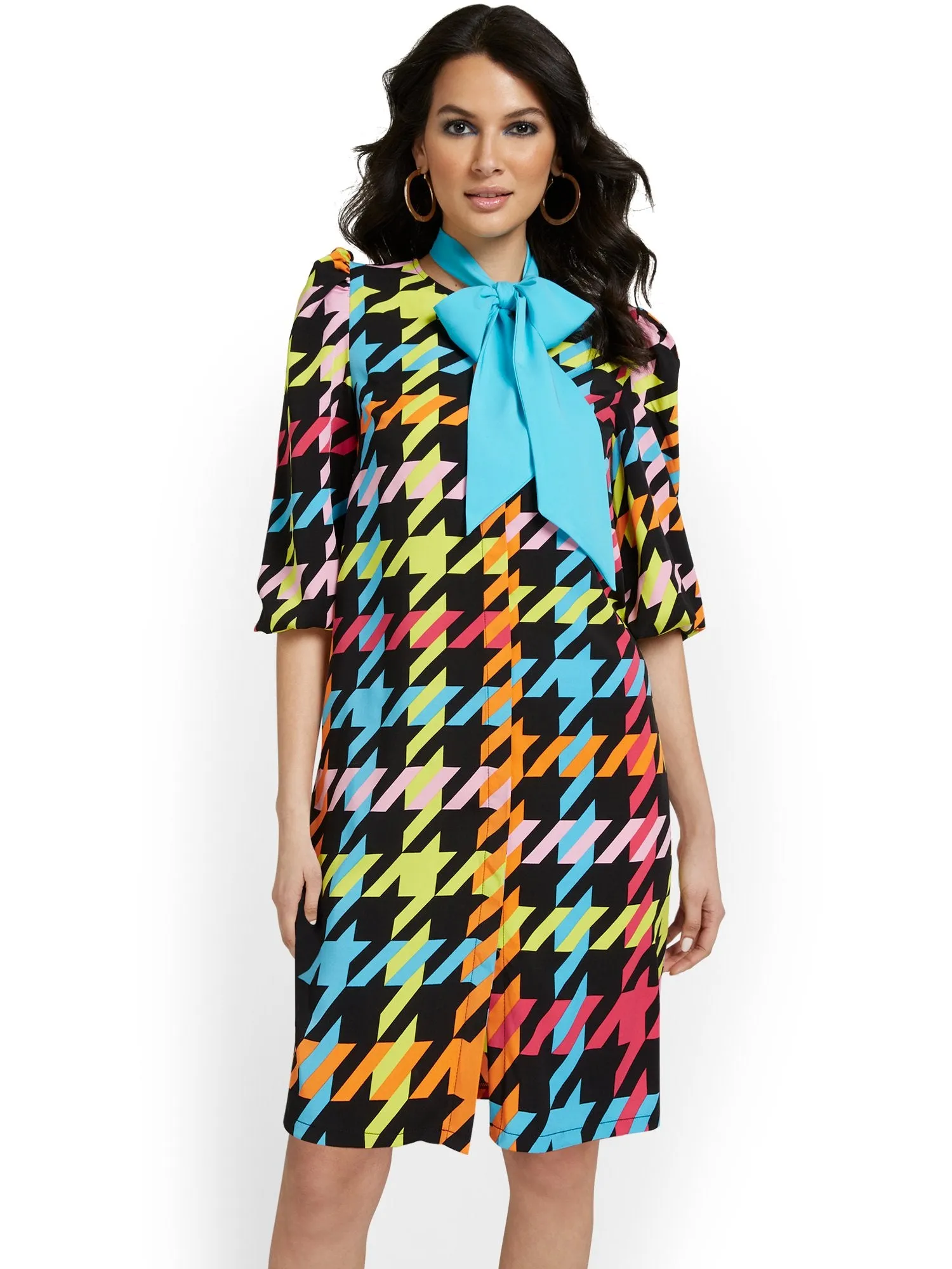 Houndstooth Shift Dress