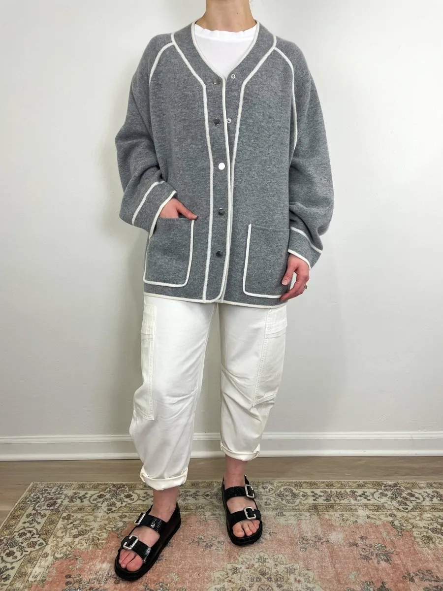 Jacket/Shawl in Grey/Cream