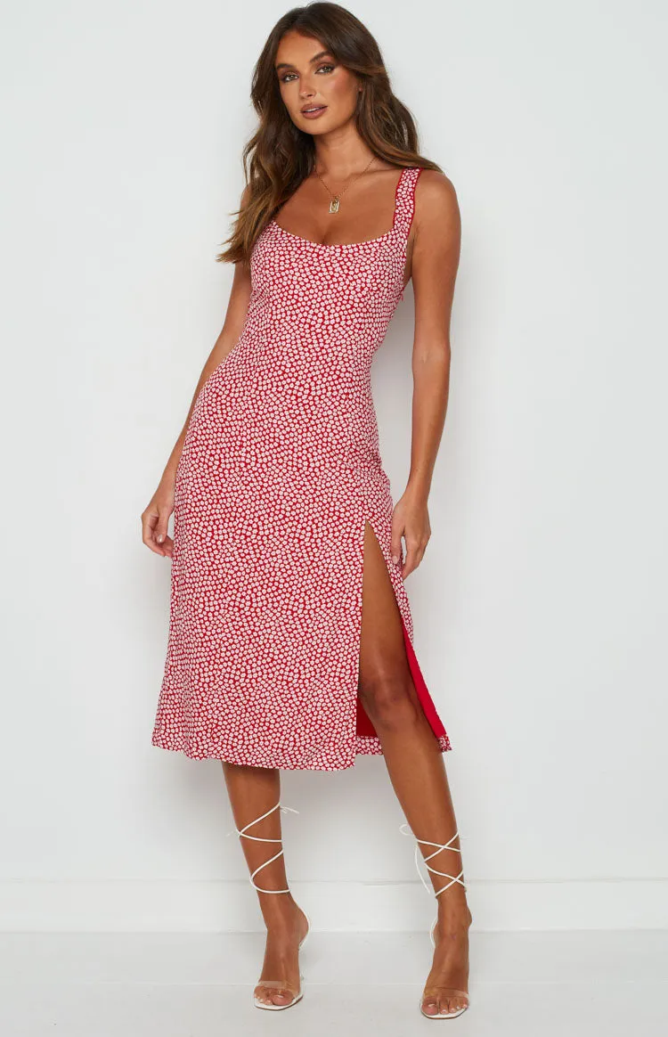 Jessie Midi Dress Red