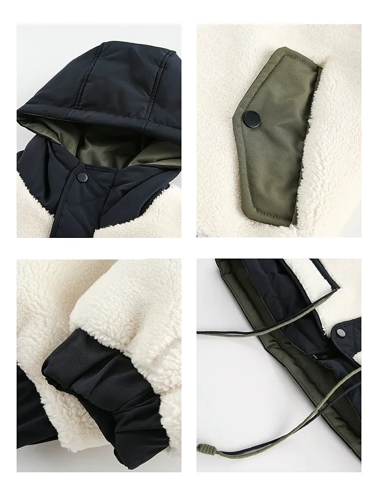 Lambskin Hooded Insulated Coat