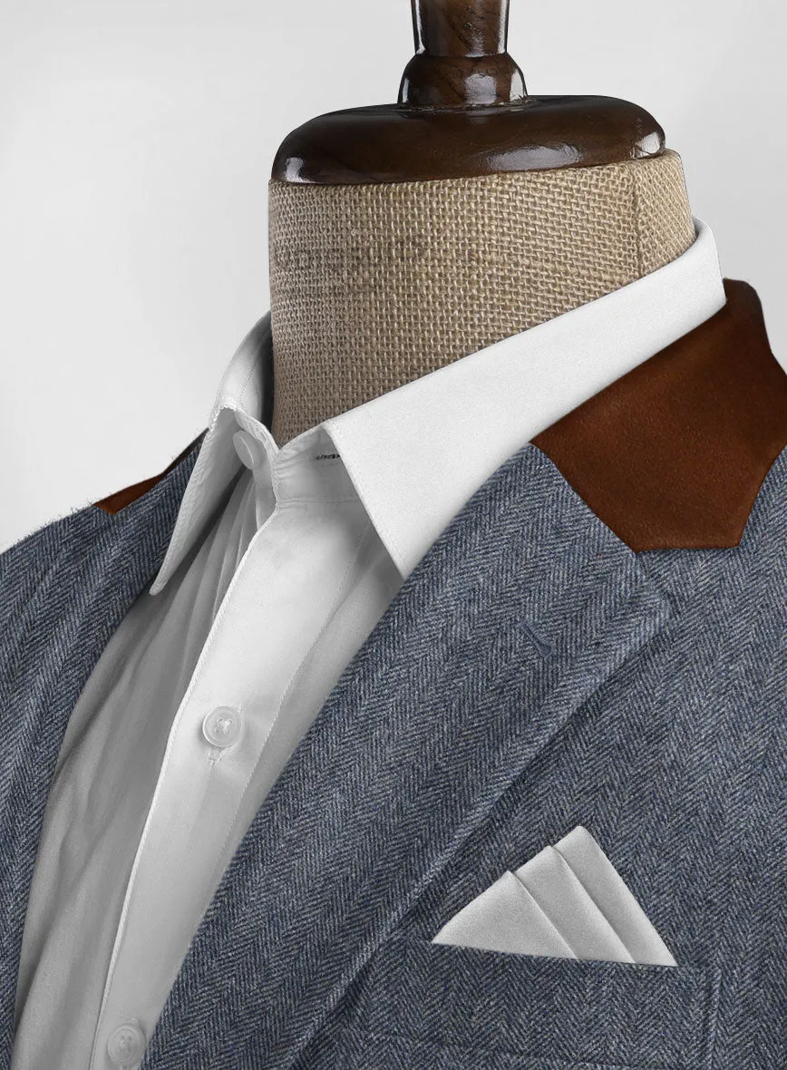 Leather Trim Tweed Suit