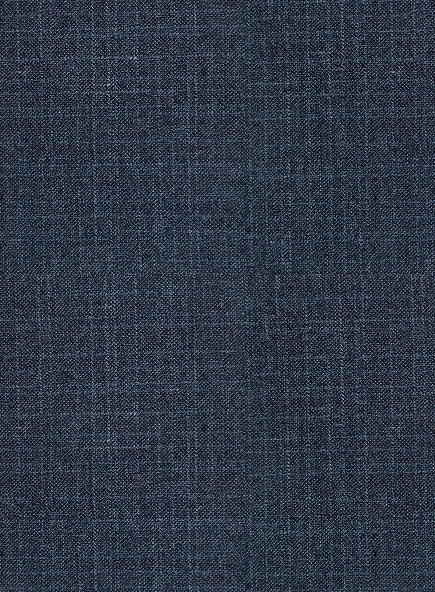 London Loom Dark Blue Eufemia Wool Silk Linen Suit