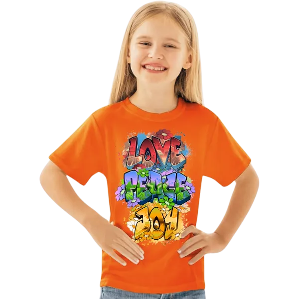 LOVE,PEACE,JOY KIDS T SHIRT