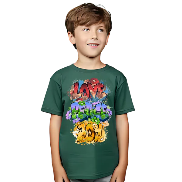 LOVE,PEACE,JOY KIDS T SHIRT