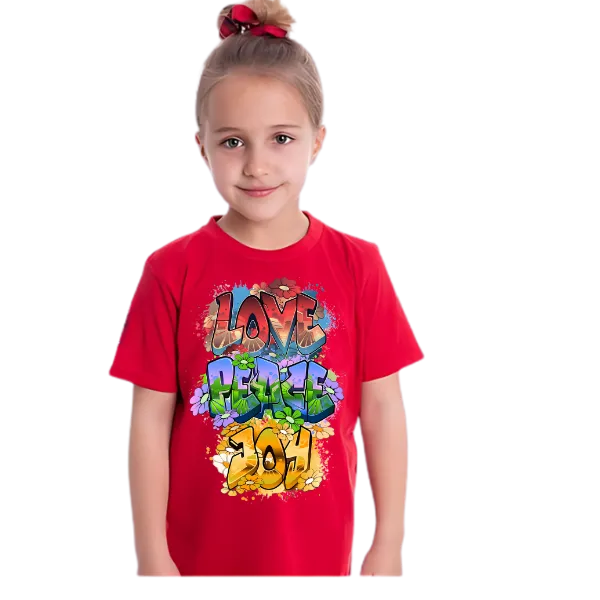 LOVE,PEACE,JOY KIDS T SHIRT