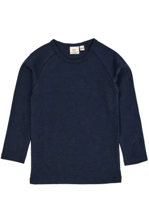 MELANGE LS T-SHIRT - NAVY MELANGE