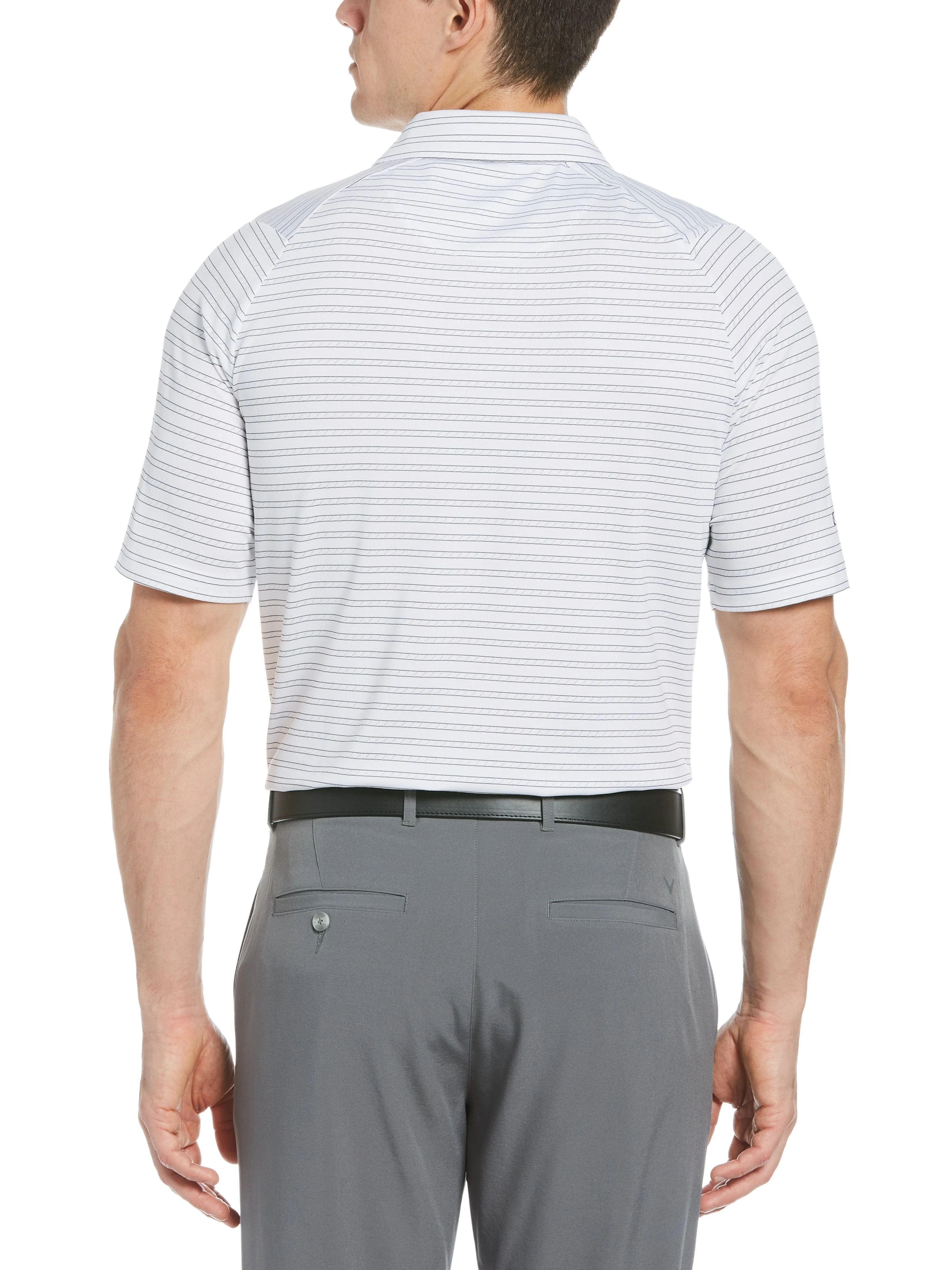 Men's Fine Line Ventilated Stripe Golf Polo