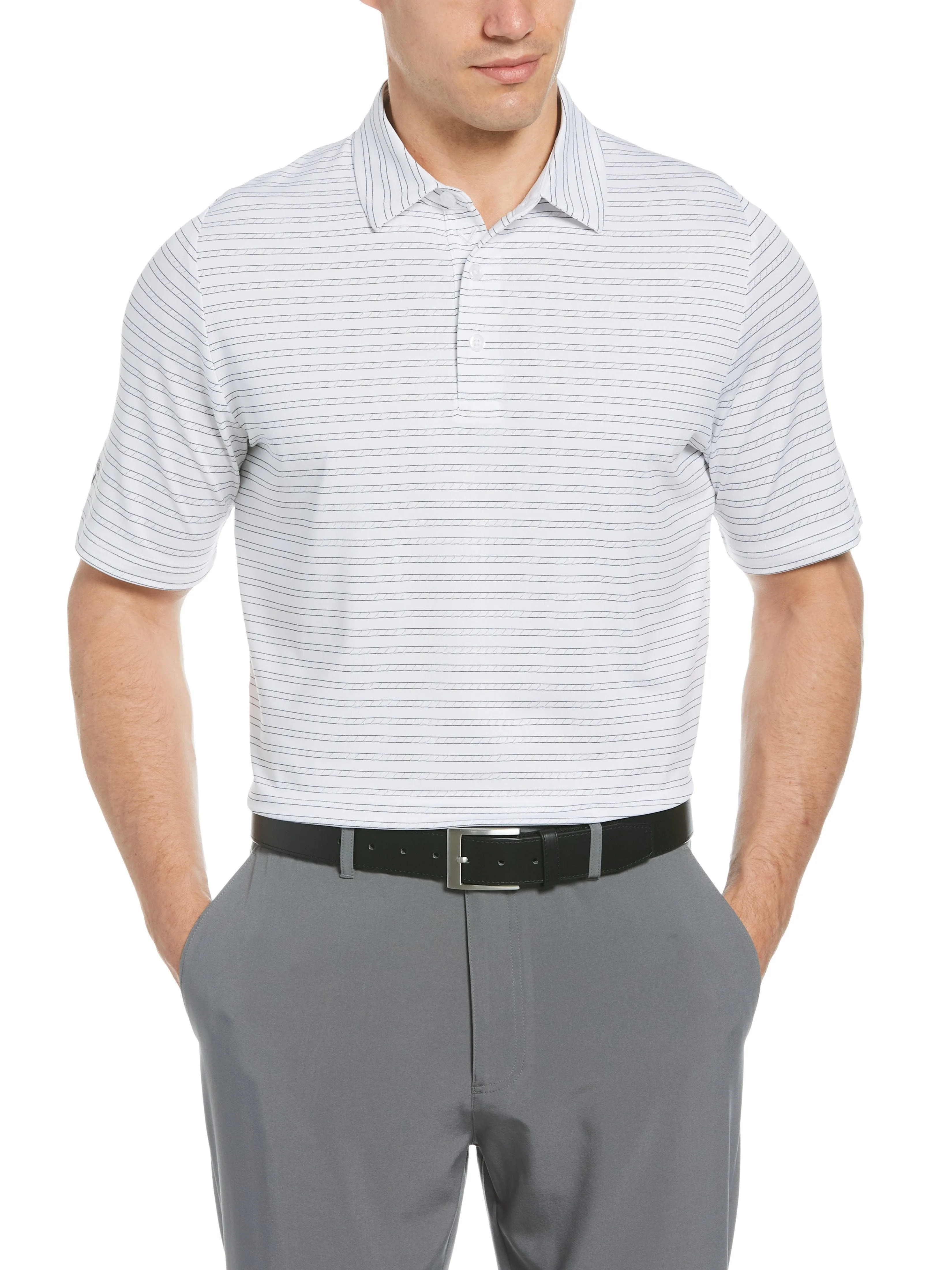 Men's Fine Line Ventilated Stripe Golf Polo