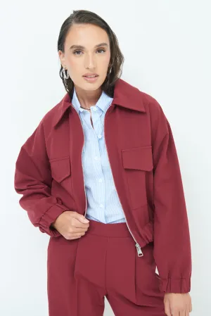 Modern zip-up jacket with elastic cuffs wholesale