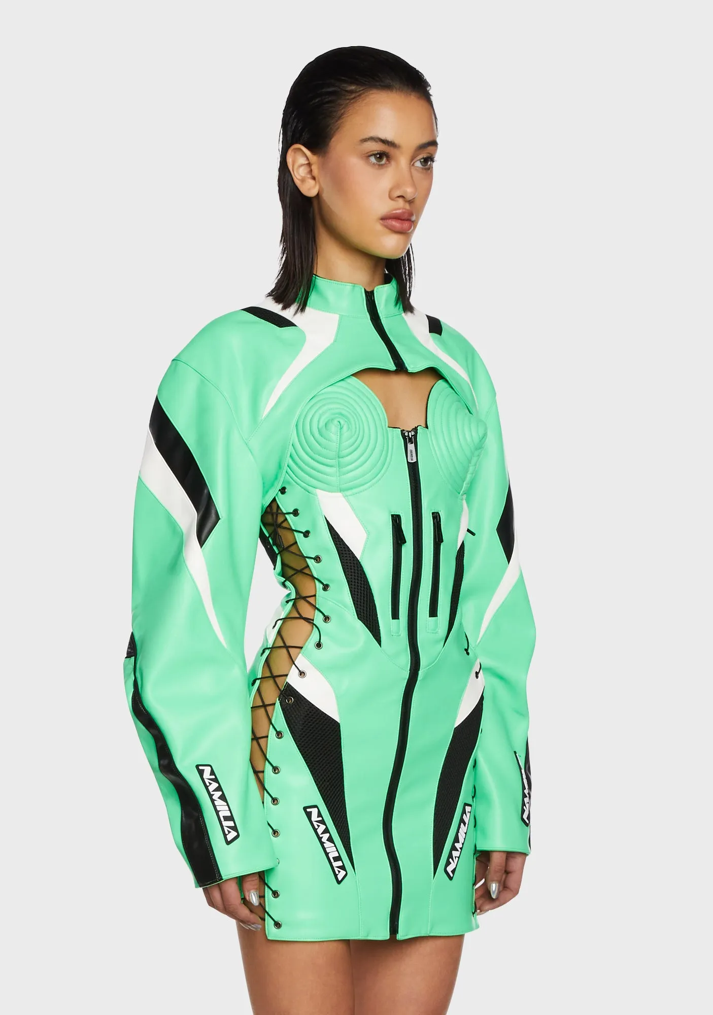 Moto Choker Jacket - Green