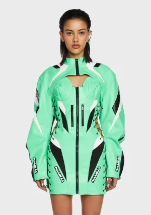 Moto Choker Jacket - Green