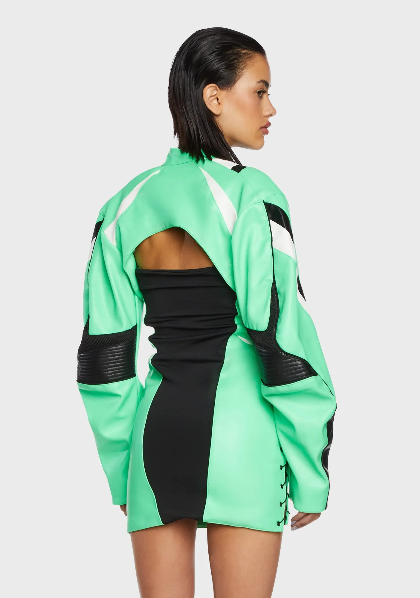 Moto Choker Jacket - Green