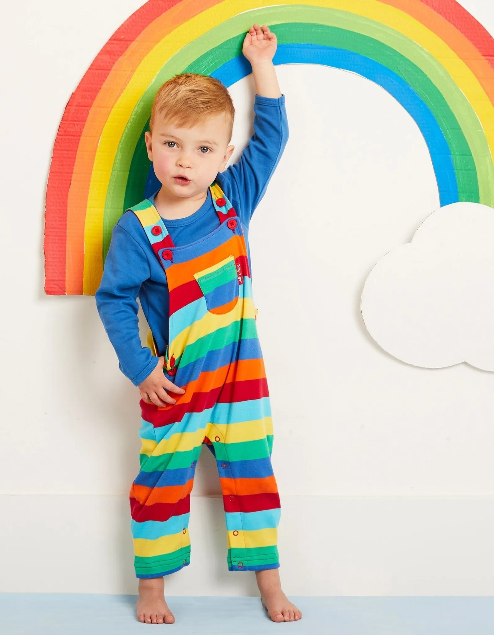 Organic Multi Stripe Dungarees