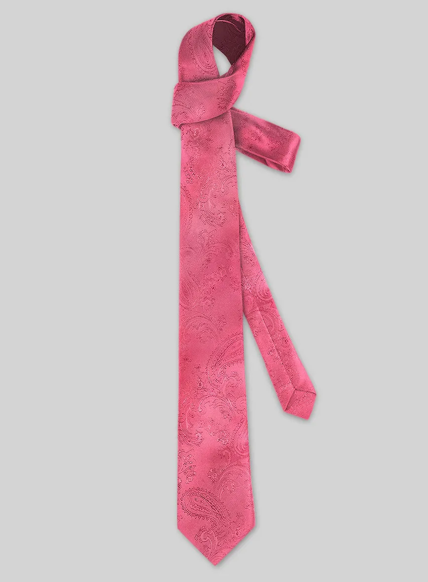 Paisley French Pink Satin Tie