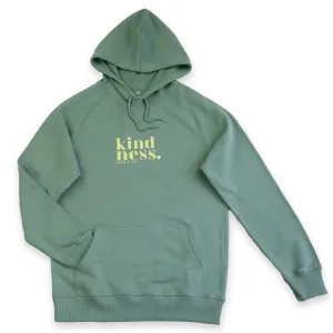 Premium Kindness HOODIE - Sage with Lime Print