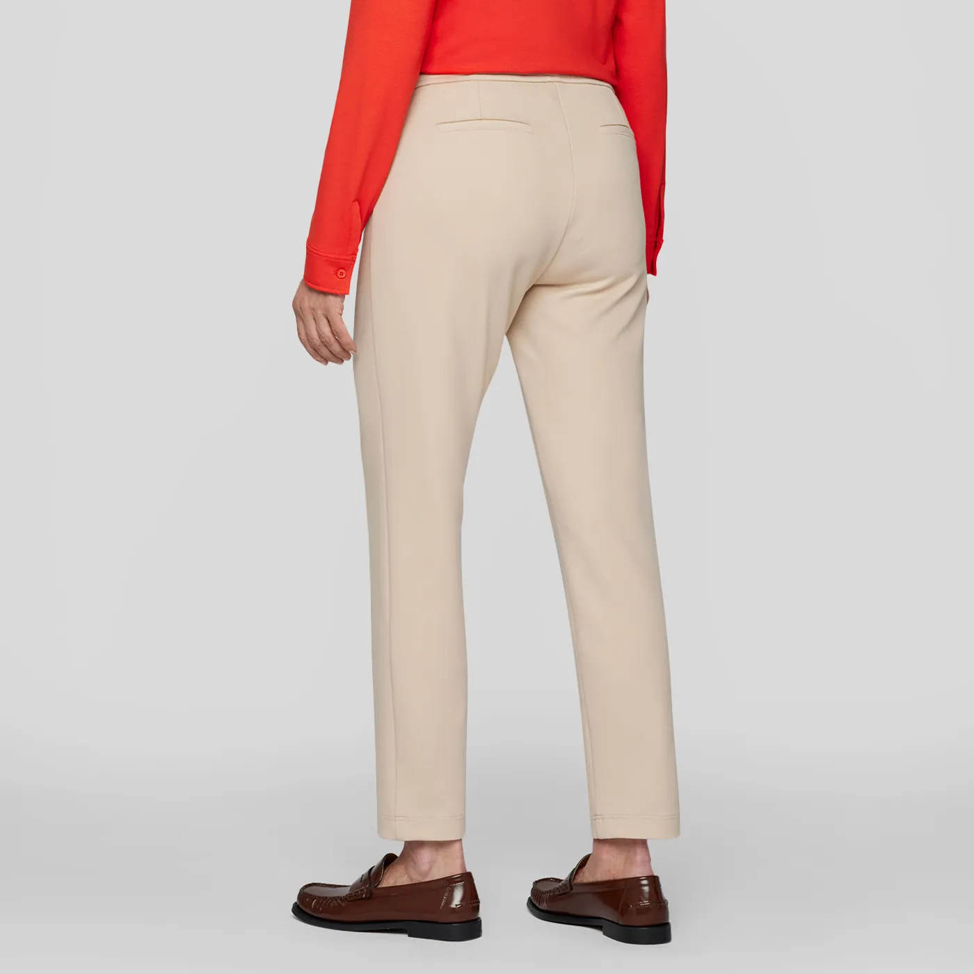 Rabe Straight Leg Trousers with Zip Pockets | Macadamia