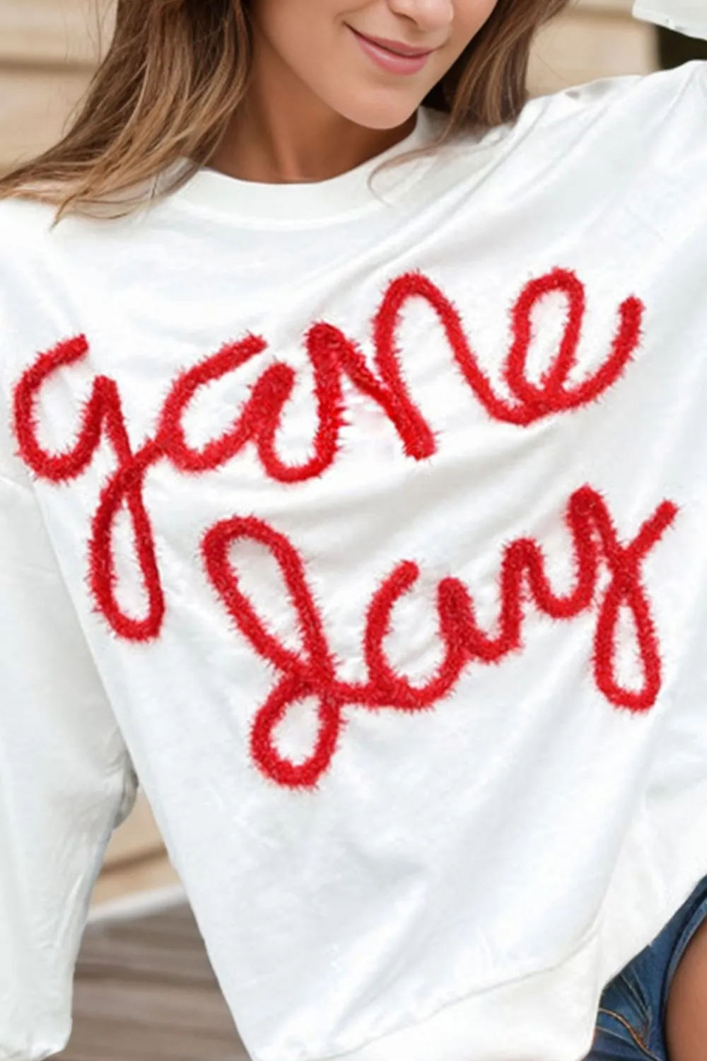 Round Neck Long Sleeve Sweatshirt, Game Day