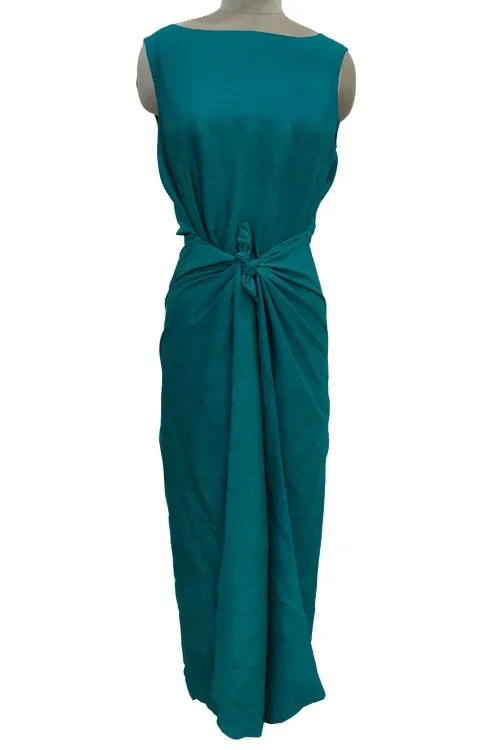 Sleeveless long dress with back cowl neck-Cleopatra Raama