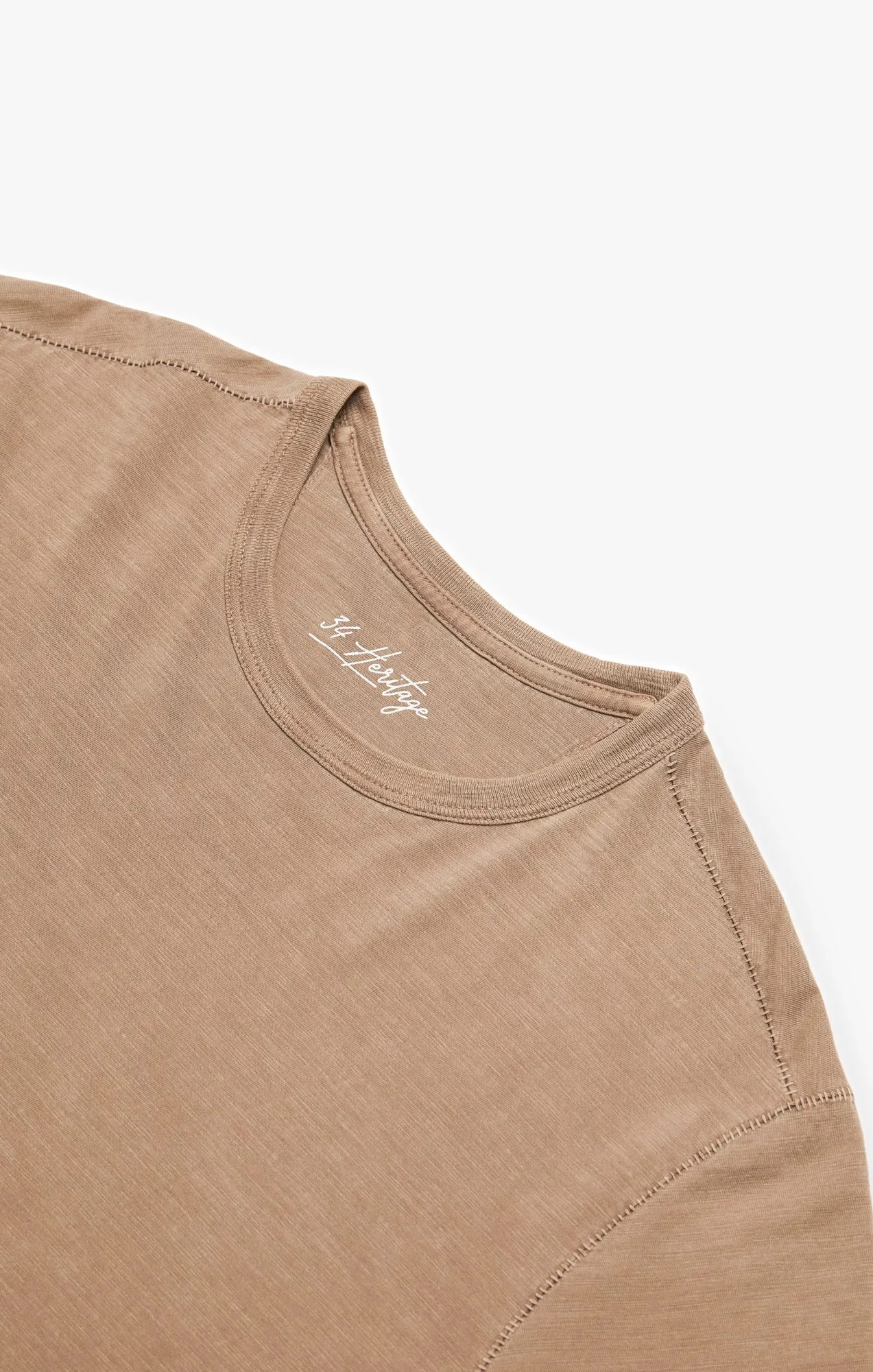 Slub Crew Neck T-Shirt In Walnut