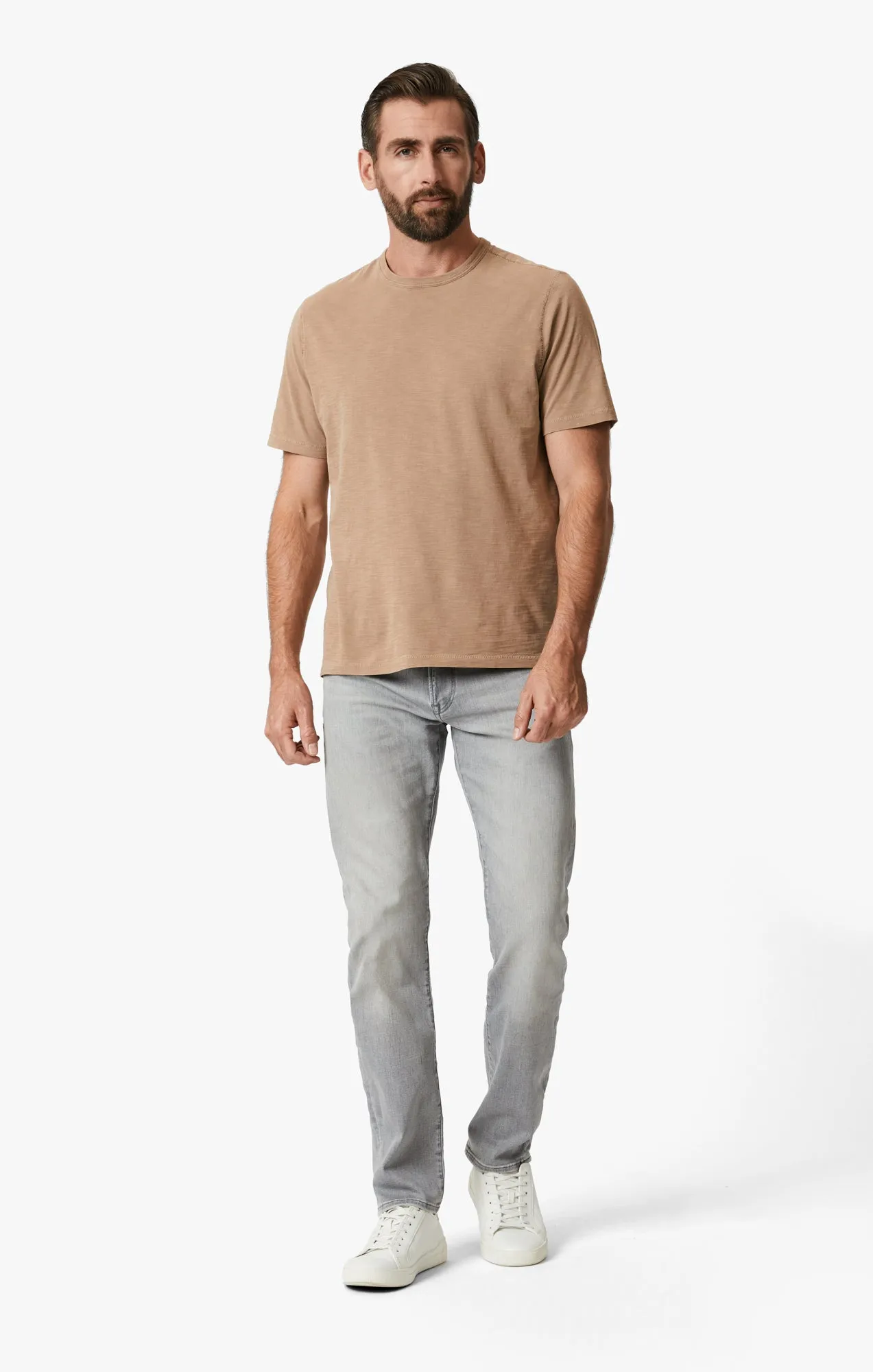 Slub Crew Neck T-Shirt In Walnut