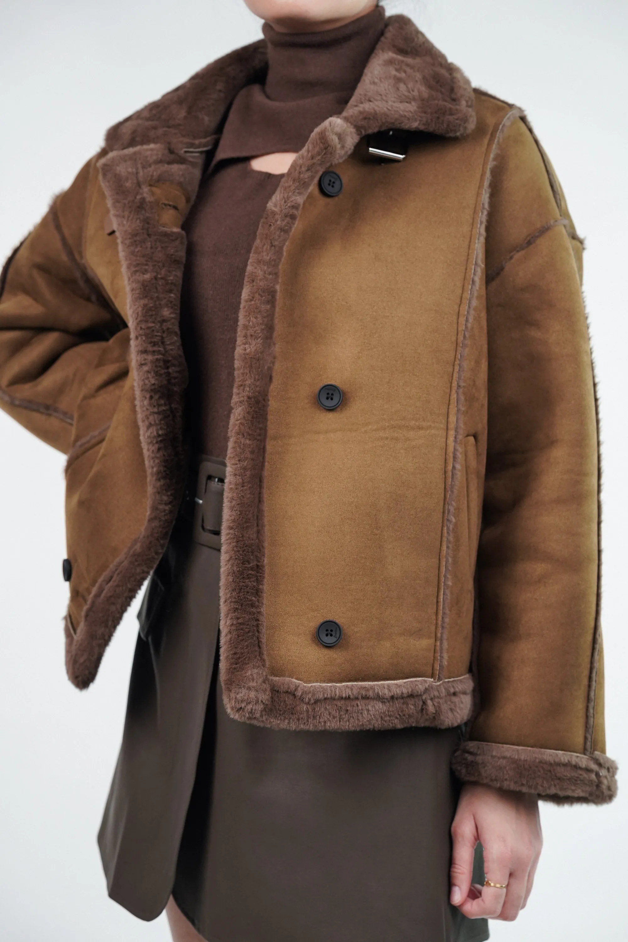 Suede Brown Fur Jacket